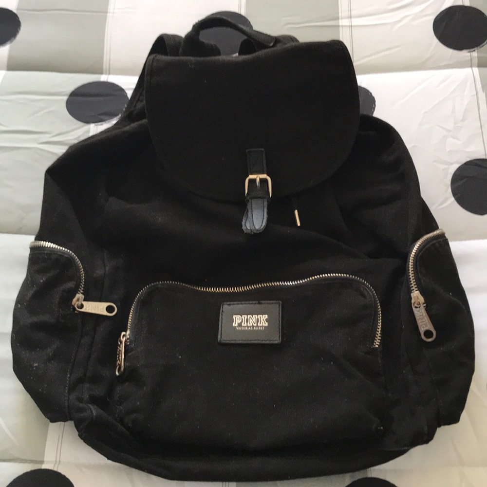 PINK black backpack